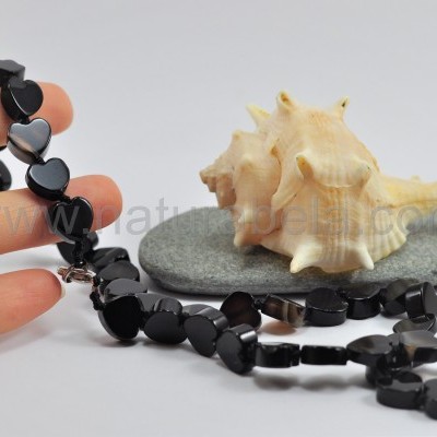 Colar Corações de Ágata negra