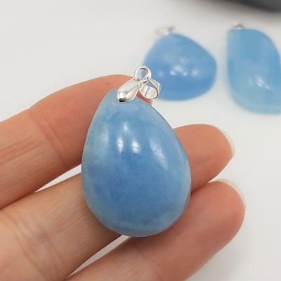 Pendente em prata com Água marinha