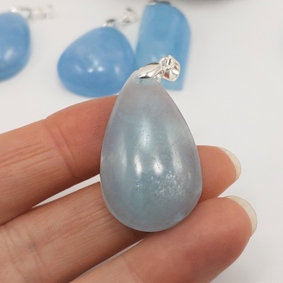 Pendente em prata com Água marinha