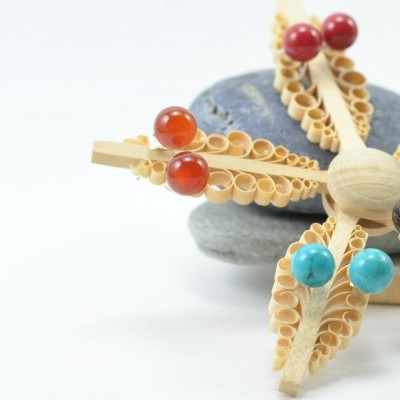 Brincos Bola Carneola com fecho em PRATA