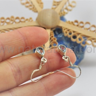 Brincos em prata de Topázio facetado