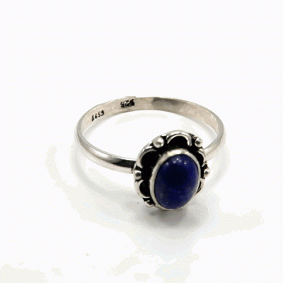 Anel Prata Flor com Lapislazuli Anel Prata Flor com Lapislazuli