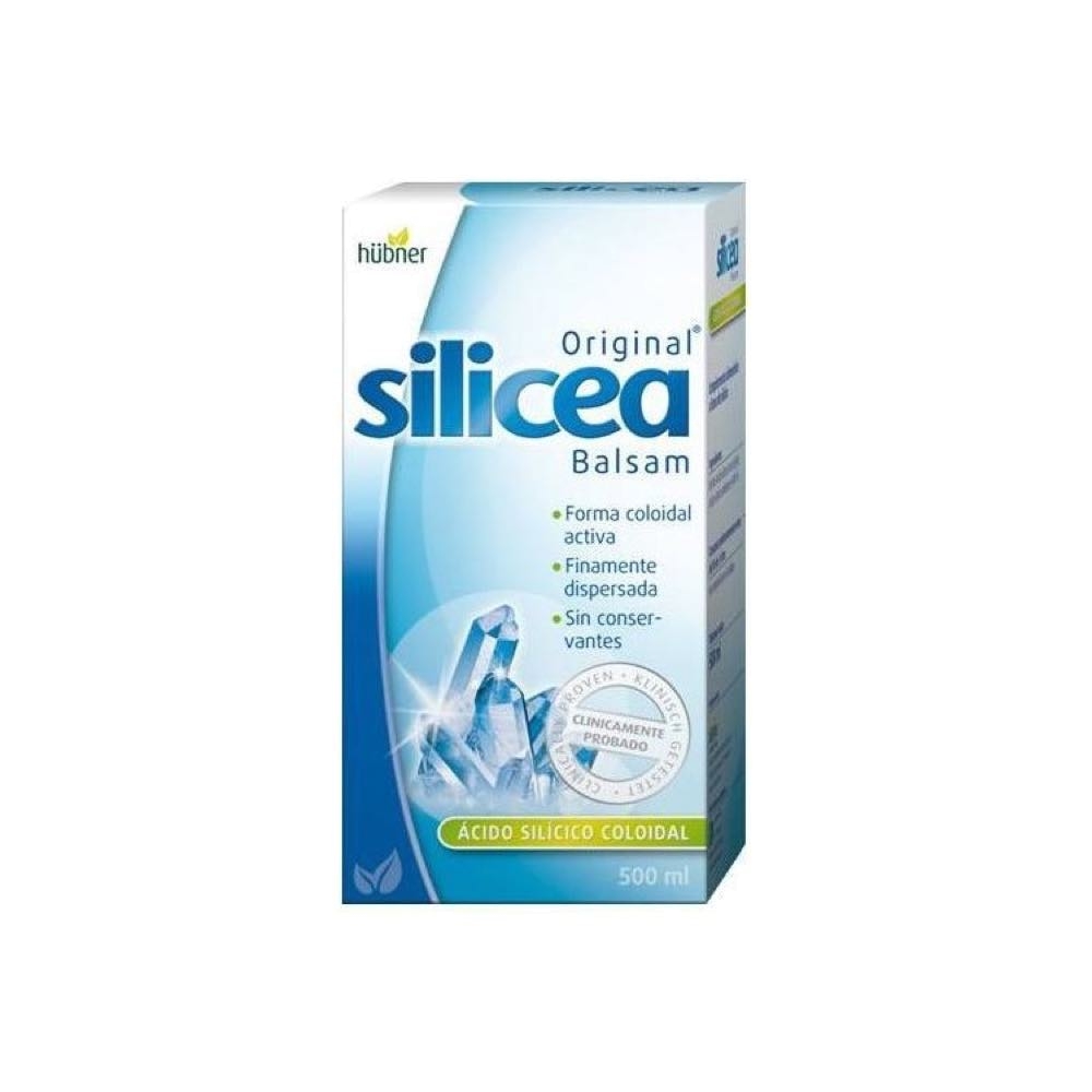 Silicea - 500ml Embalagem azul e branca do produto Silicea Original Balsam de 500 ml
