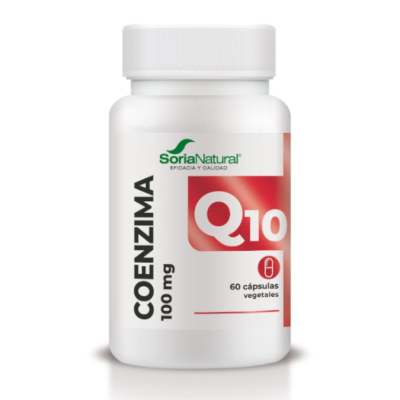 Frasco de suplemento Coenzima Q10 com cápsulas vegetais