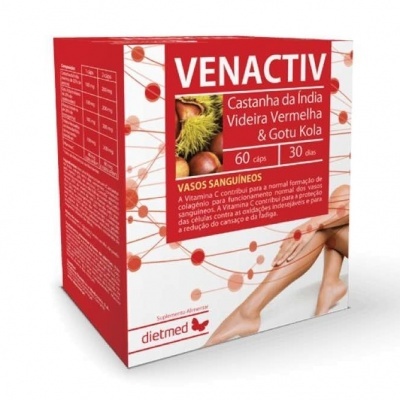 Embalagem do suplemento alimentar VENACTIV castanha da índia e videira vermelha