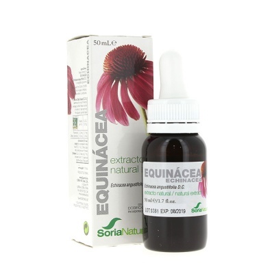 Frasco e caixa de extracto natural de Equinácea Soria Natural.