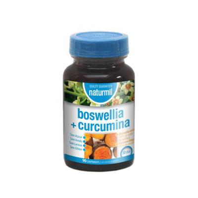 Frasco de suplemento boswellia + curcumina da naturmil