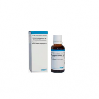 Frasco e caixa do medicamento homeopático Tartephedreel N