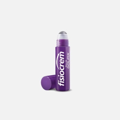Stick roll-on roxo com texto branco fisiocrem GOLPIX