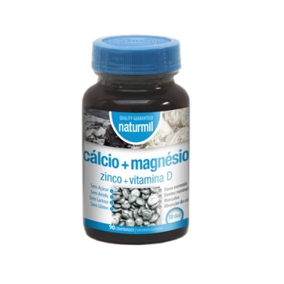 Frasco de suplemento alimentar de cálcio e magnésio Naturmil