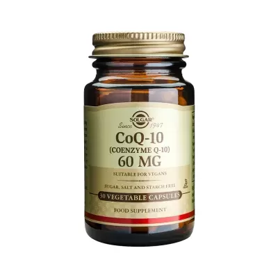 Frasco de suplemento Solgar CoQ-10 60 MG com 30 cápsulas vegetais