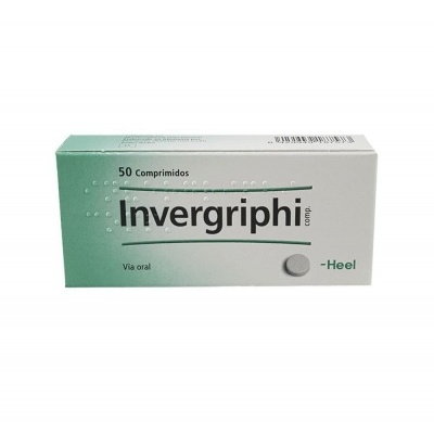 Embalagem de comprimidos Invergriphi da Heel verde e branca