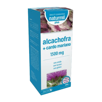 Caixa de suplemento naturmil plus alcachofra e cardo mariano 1500 mg