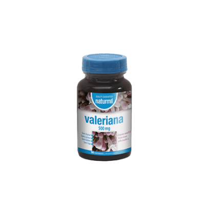 Frasco de suplemento valeriana 500 mg da marca NATURMIL