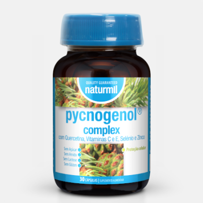 Frasco de suplemento pycnogenol complex Naturmil