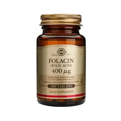 frasco de suplemento Folacin 400 µg