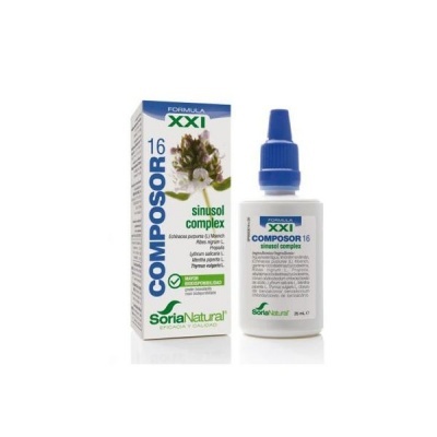 Frasco e caixa do produto COMPOSOR 16 sinusal complex da marca Soria Natural