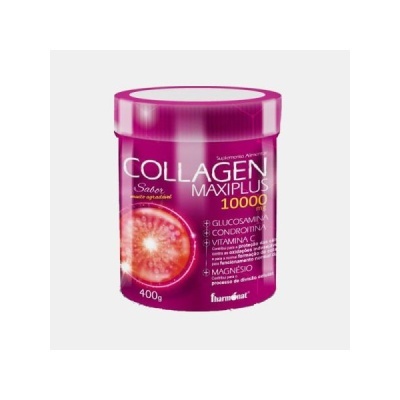 Embalagem rosa de Collagen Maxiplus 10000 sabor maçã rajada