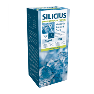 Embalagem de suplemento alimentar Silicius com magnésio, selénio e zinco