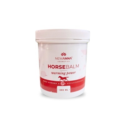 Frasco branco de HORSEBALM warming power da NEWANNA COSMETICS 500 ml