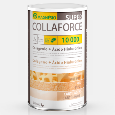 Embalagem de suplemento alimentar SUPER COLLAFORCE com colagénio e ácido hialurónico