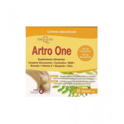 Embalagem de suplemento Artro One para conforto osteoarticular, 20 saquetas