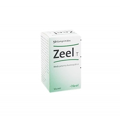 Caixa de medicamentos Zeel T em verde e branco