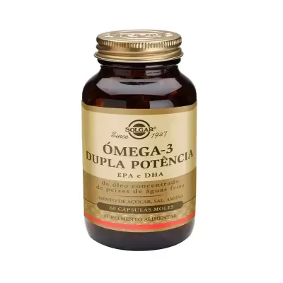 frasco suplemento Solgar Ômega-3 Dupla Potência