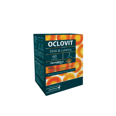 Embalagem do suplemento Oclovit com DHA e Luteína para a visão