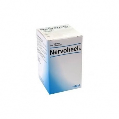 Caixa de comprimidos Nervoheel N branca e azul da marca Heel