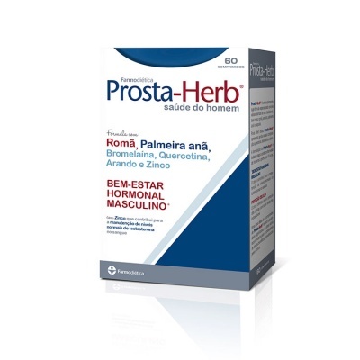 Embalagem azul e branca do suplemento Prosta-Herb para saúde do homem, 60 comprimidos