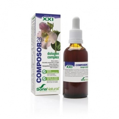 Frasco de conta-gotas e embalagem do produto Composor 20 Dologen Complex