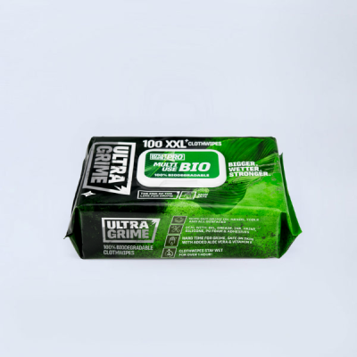 Pacote verde e preto de toalhitas biodegradáveis ULTRA GRIME