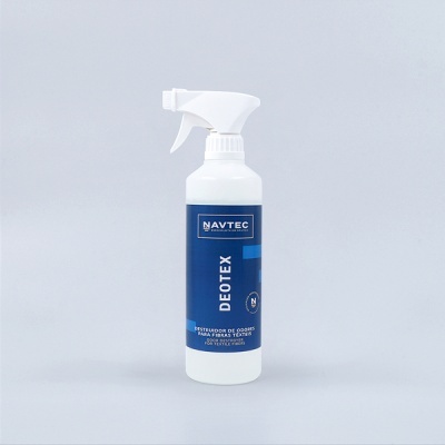Frasco com pulverizador de produto Navtec Deotex para desodorização de têxteis