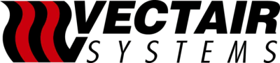 Logótipo Vectair Systems em preto e vermelho