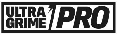 Logótipo preto e branco com texto ULTRA GRIME PRO