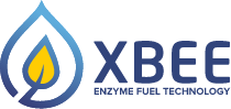 Logótipo da XBEE com gota azul e amarela e texto XBEE ENZYME FUEL TECHNOLOGY