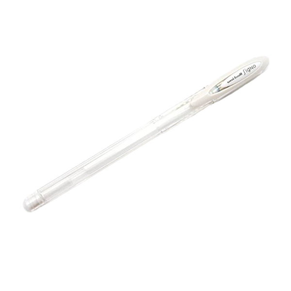 Caneta esferográfica transparente com tampa branca