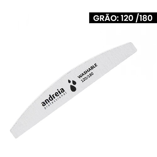 Lima de unha curva branca Andreia Professional com grão 120/180
