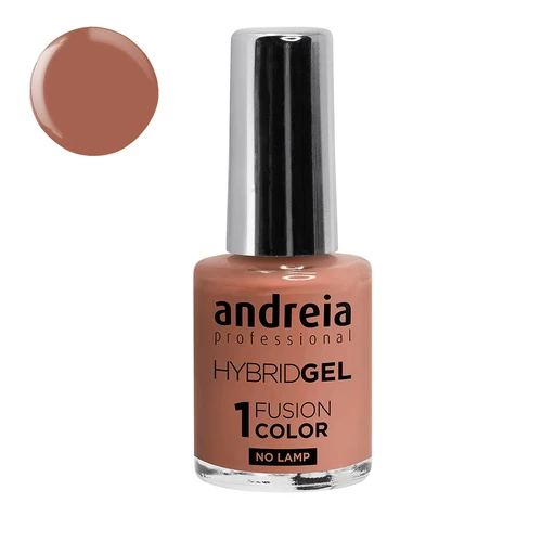Verniz para unhas castanho claro Andreia Professional Hybridgel com tampa prateada