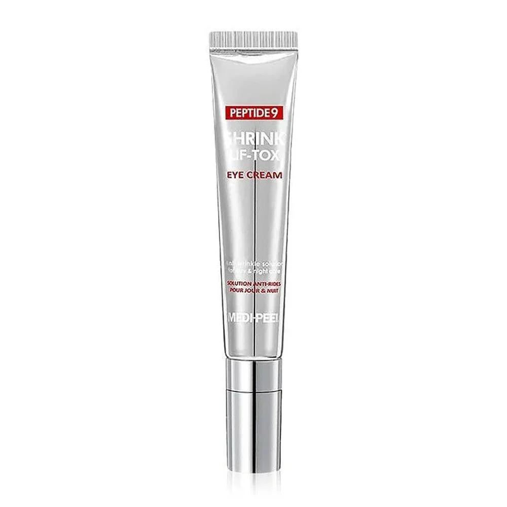 Frasco prateado de creme para olhos PEPTIDE9 SHRINK LIFT-TOX
