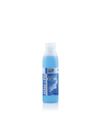 Garrafa azul translúcido de Removedor UV Gel Real Natura 250 ml
