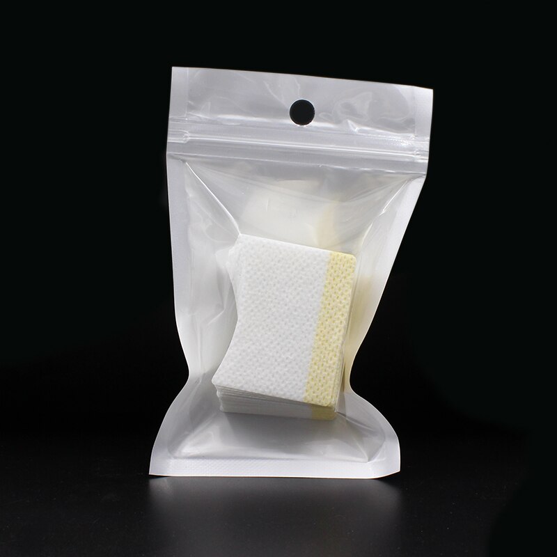 Pacote transparente com bloco de espuma branca e laterais amarelas