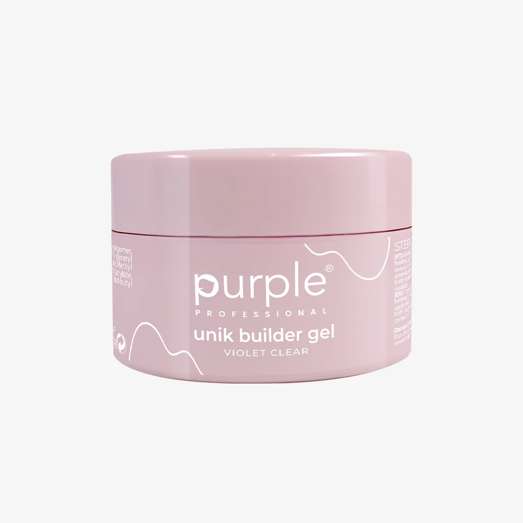 Recipiente rosa claro de gel unik builder gel violeta
