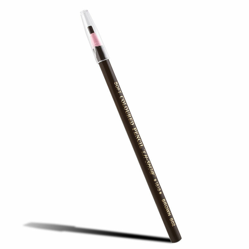 Lápis de olhos ou sobrancelhas marrons com tampa transparente