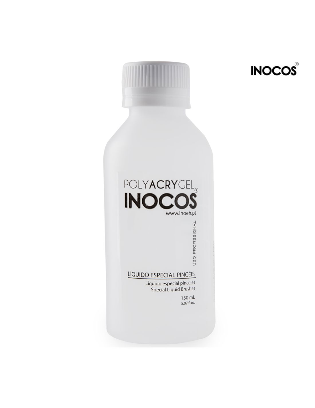 Frasco branco de líquido especial para pincéis INOCOS