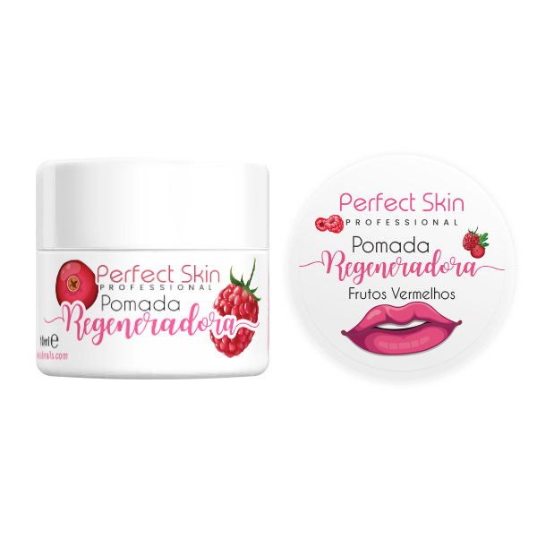 Frasco branco com pomada regeneradora frutos vermelhos Perfect Skin