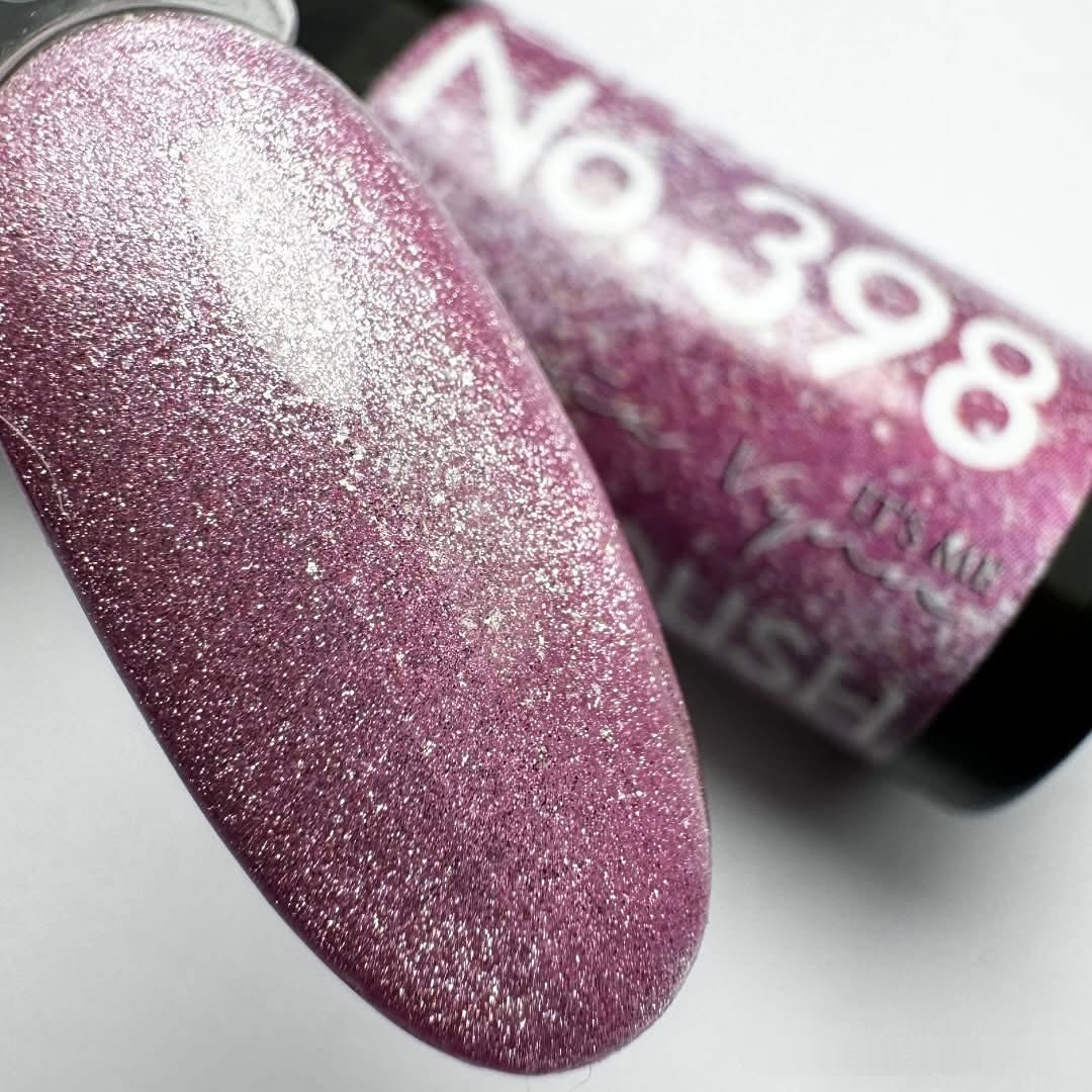 Verniz de unhas rosa perolado com frasco No 398