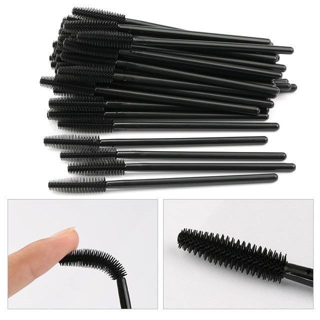 Escovas para pestanas pretas flexíveis e detalhadas para máscara