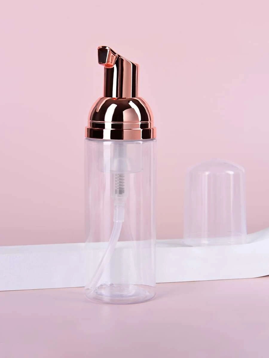 Garrafa transparente com bomba de espuma cobre